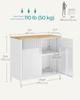 Floor Standing Storage Cabinet with Door, Adjustable Shelf, Space-Saving Sideboard, White