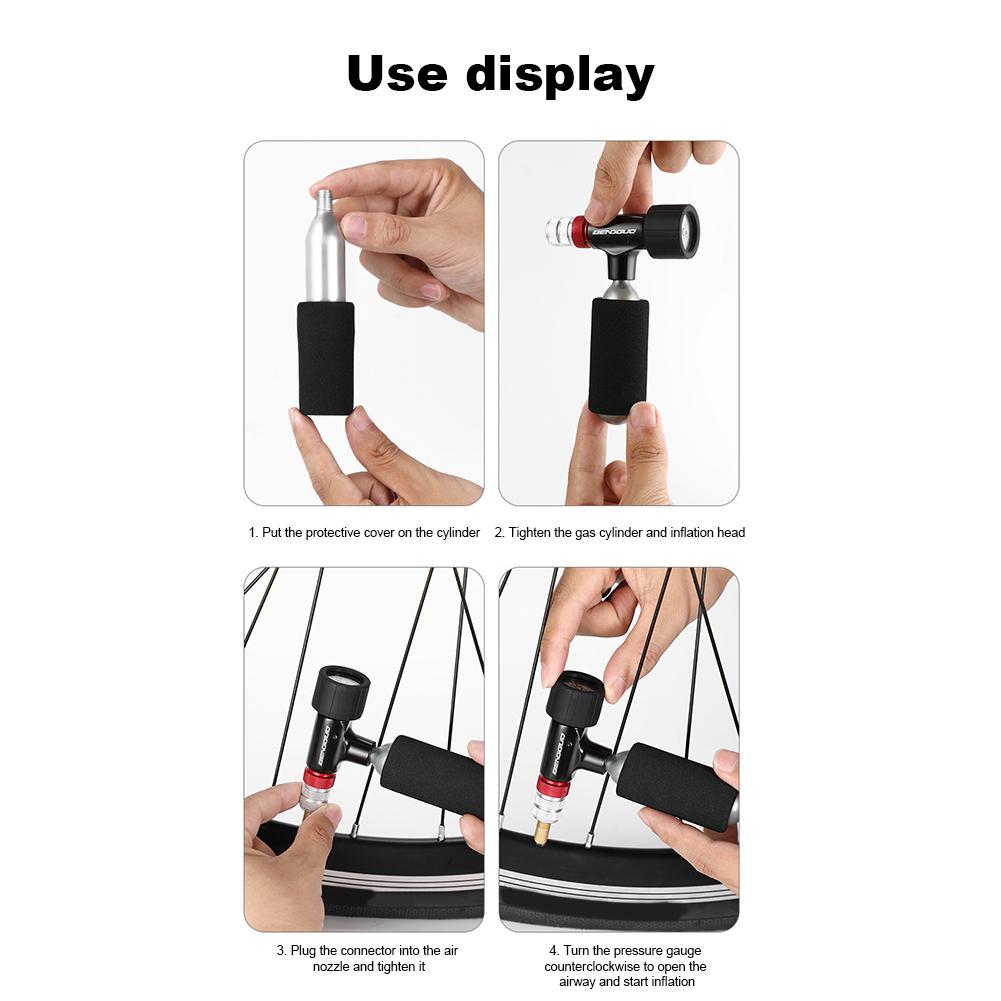 Mini Bicycle Pump with Sponge Cover Portable Tire Inflator Schrader & Presta Valve CO2 Bike Tire Inflator Cycling Accessories