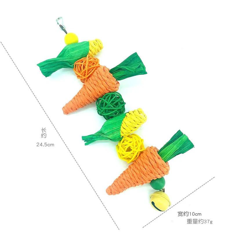 

Nice Small Pet Toy Parrot Toy Hamster Chewing Toy Rabbit Molar String Bird Parrot Toy Wooden Rattan Chewing Toy Bird Cage Hanging Toy