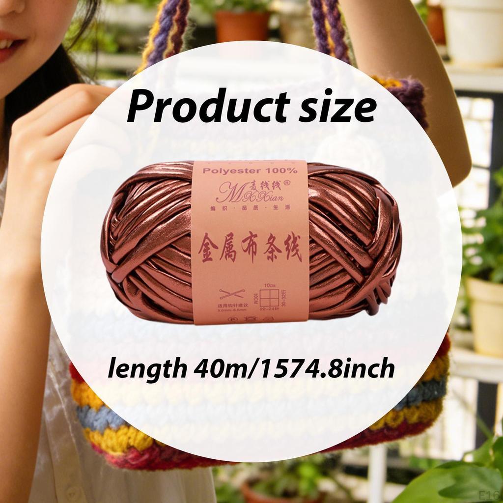 Metallic Shiny Yarn Crochet Bulky T Shirt for Headband Pillow DIY Craft