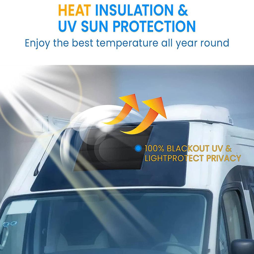 Magnetischer Fensterrollo für Wohnmobile, 3-lagig, verdickte Verdunkelungsabdeckungen, Isolator für Wohnmobile, Camper, Wohnwagen, faltbarer Sonnenschutz für die Lüftung im Wohnmobil