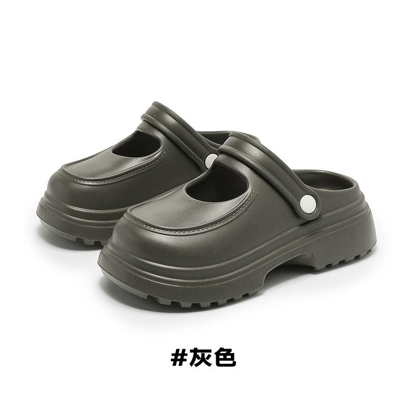 Outdoor Summer Vintage Solid Slippers Anti Slip Platform Home Soft Bottom Beach Slippers Women Waterproof Sandals Ladies Shoes