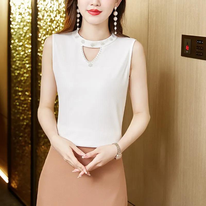 

WTEMPO Женские свободные жилеты из ледяного шелка большого размера, однотонные, без рукавов, повседневные, универсальные, большого размера, топы, нижнее белье XXL белый