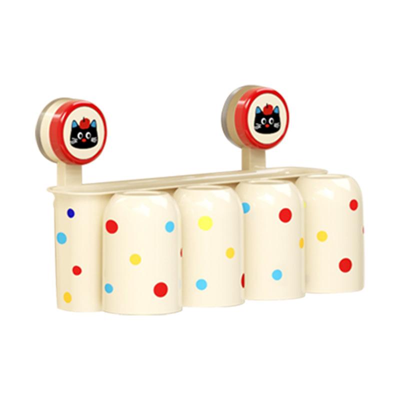 Saugnapf Zahnbürsten-AufbewahrungsregalWandmontiert Nicht perforiert Mundspülbecher Zahnpasta Zahnbürstenhalter