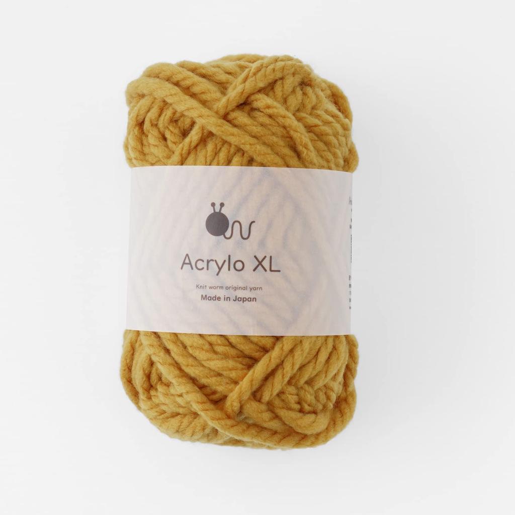 Acrylo XL Extra Thick Wool 50g Made in Set Yarn, (approx. 27m), Japan, 5-Ball (3. Mustard)