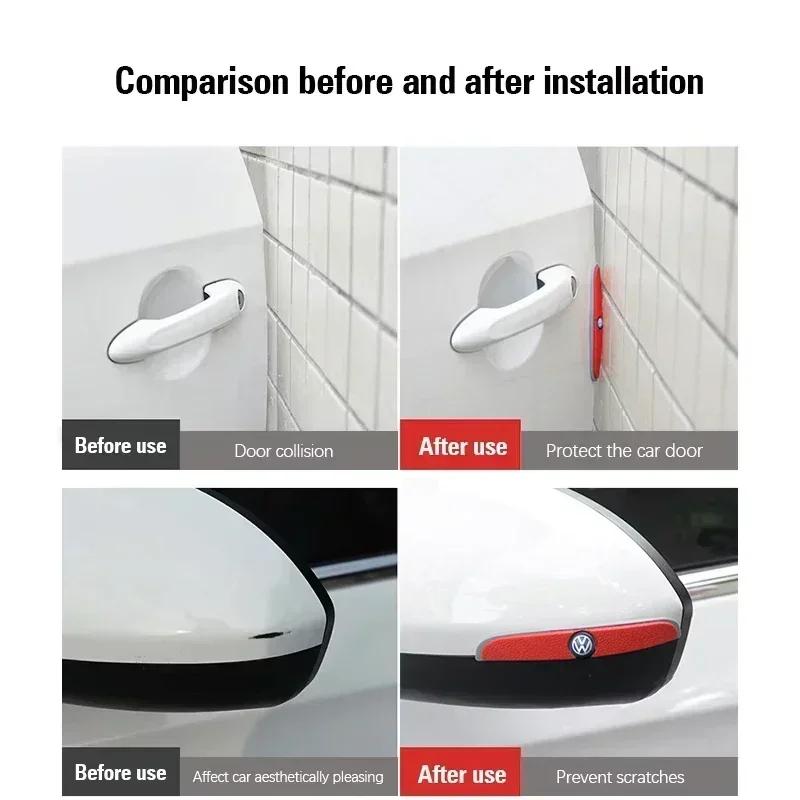 4Pcs Car Door Edge Anti-collision Strip Silicone Protection Bar For VW GTI Polo Golf Passat Tiguan Arteon Touareg CC Taigo Caddy PX7