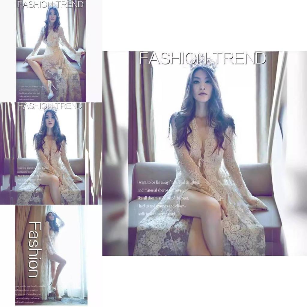 Long Dress With Lace Embroidery For Beach Vacation And Casual Wear