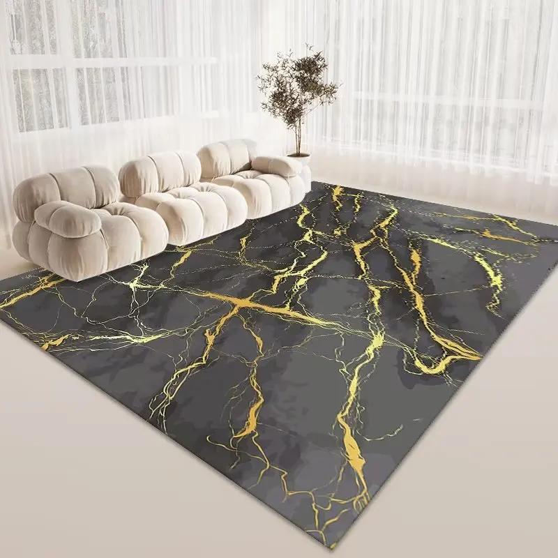 Luxury Nordic Flannel Carpets for Living Room Sofa Beside Texture Decoration Bedroom Rug Large Size Non-slip Washable Lounge Mat