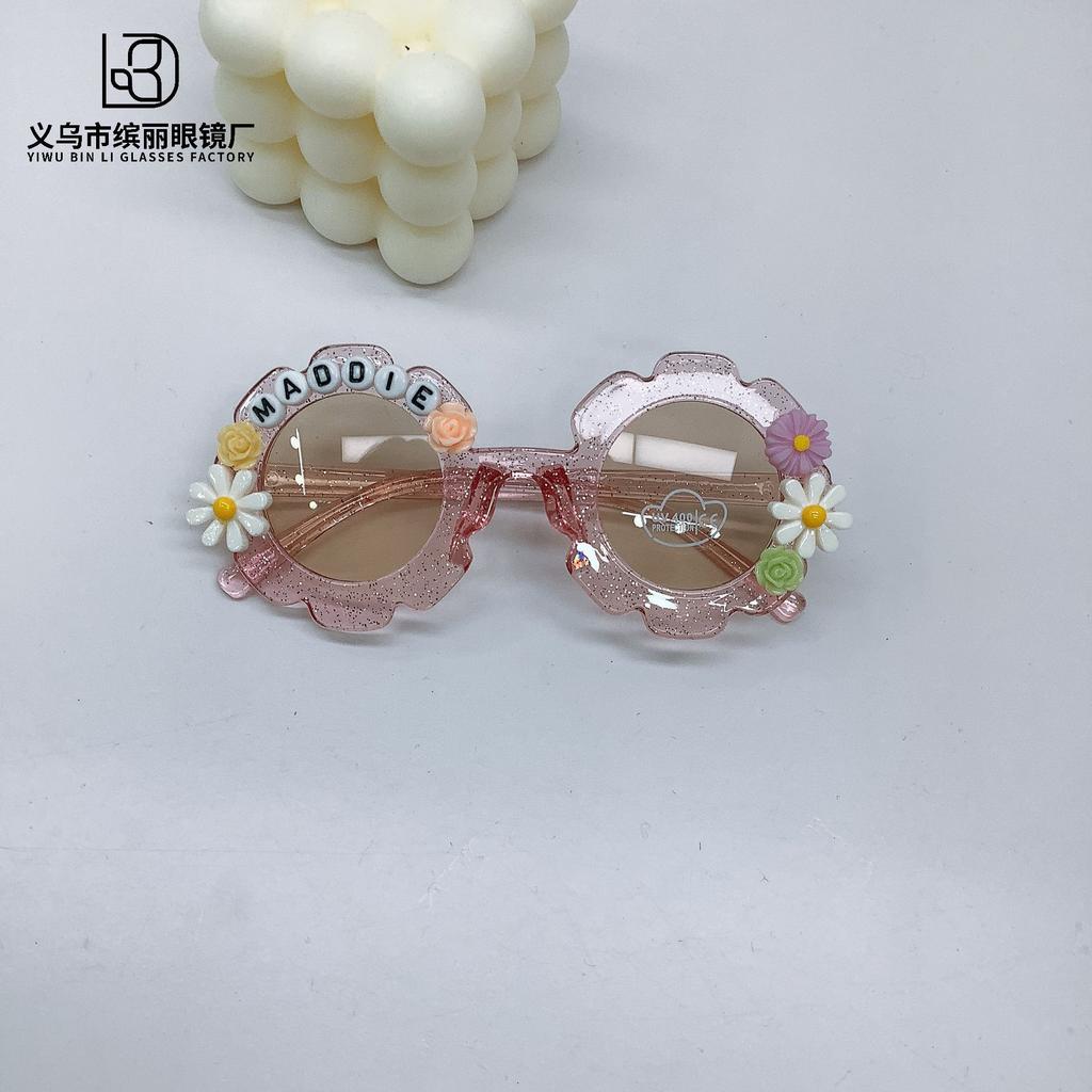 Уличная фотография Tide с детскими очками Sunflower, металлические персонализированные детские солнцезащитные очки своими руками, детские солнцезащитные очки с маленькой маргариткой