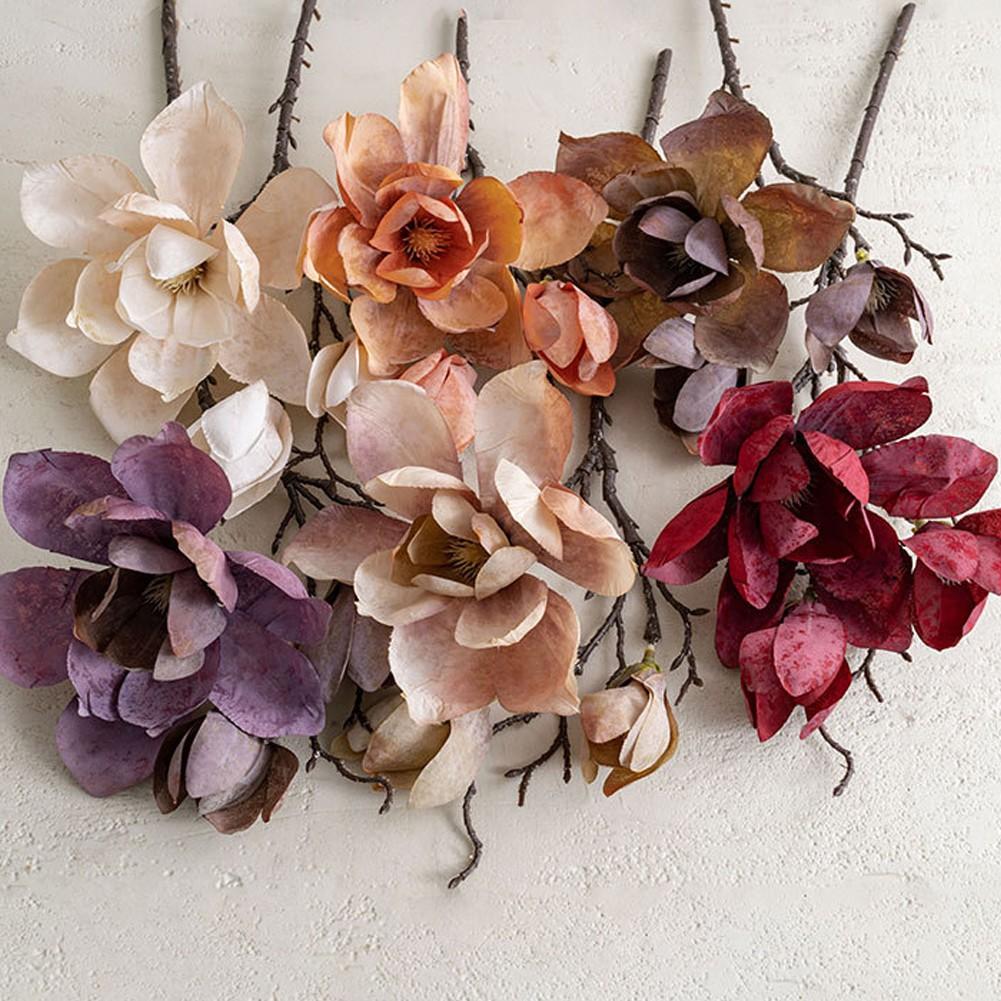 

Artificial Magnolia Bouquets Low-Maintenance Flowers Red wine
