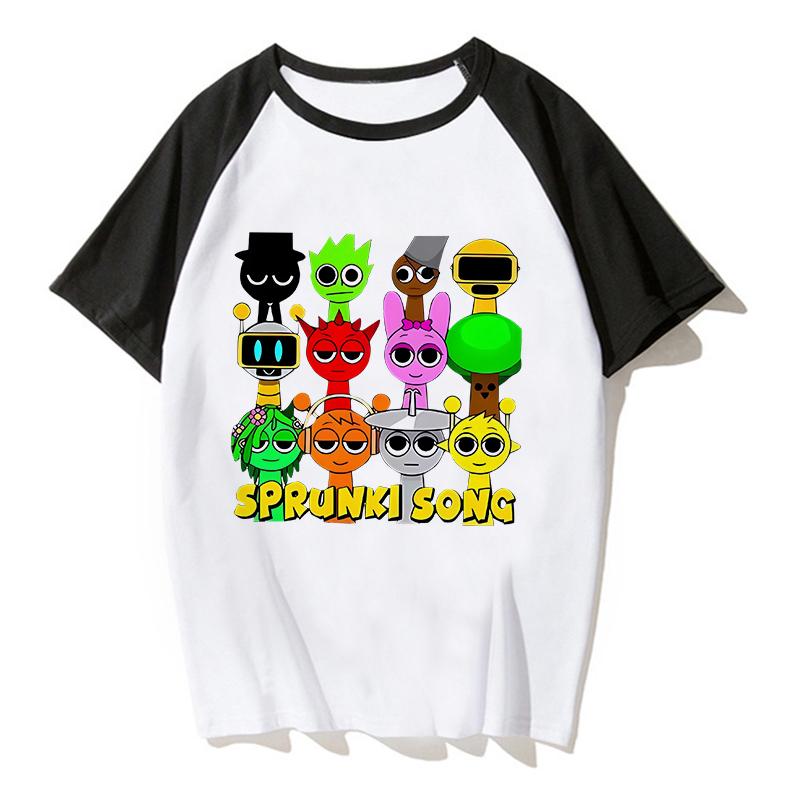 2025 Caliente Niños Sprunki Camiseta Moda Infantil Casual Dibujos Animados Incredibox Camisetas Niños Cuello Redondo Manga Corta Ropa de Verano para Bebé Niña