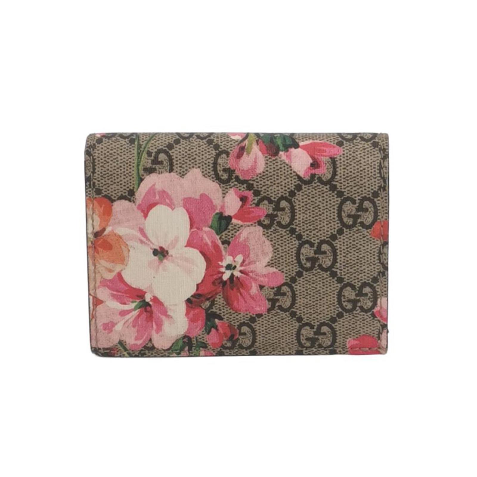 [Pre-Owned] GG Blooms Logo Zipper Double Fold Flap Wallet - Unused #1EZISL4 ONE SIZE