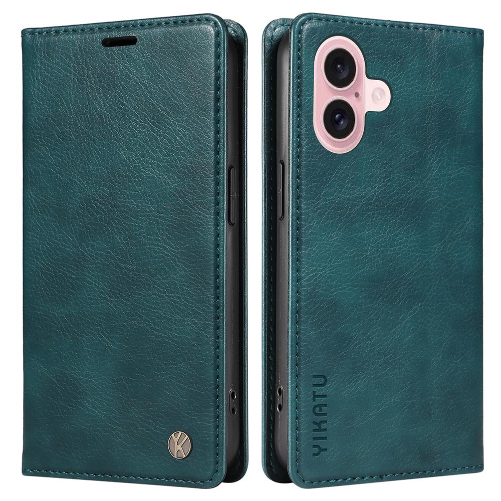 YIKATU YK-006 For iPhone 16 Wallet Case Scratch-Proof Leather Phone Cover