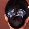 Blue Peacock Design Hair Bun Maker for Women, Hair Styling Tool for Elegant Buns and Updos