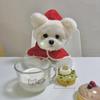 Dog Hoodie Christmas Pet Cloak Ears Hooded Bib Cape Christmas Dog Coat With Hood