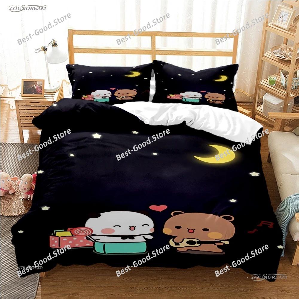 BuBu-Bear Cartoon Anime Cute All Season Duvet Cover kawaii Bedding set Soft Quilt Cover and Pillowcases SingleDoubleQueenKing