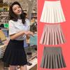 pleated skirt women's college fresh temperament high waist thin versatile Korean version slim skirt spring and autumn fashion a word solid color