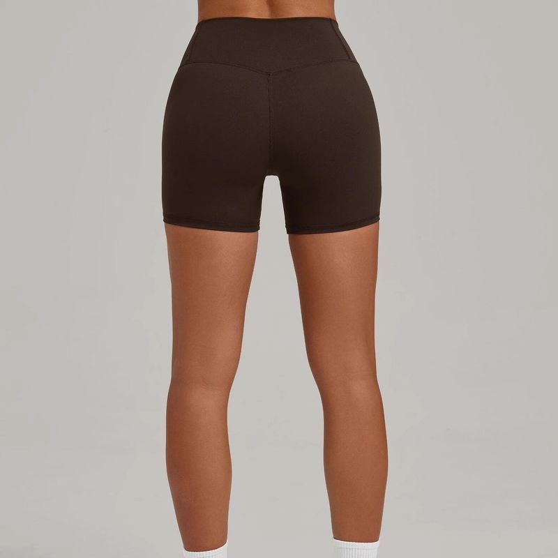 European and American Style Summer Seamless Brushed Shorts High-Waisted Tight Yoga Sports Running Tummy Control Butt-Lifting Fitness Pants for Women