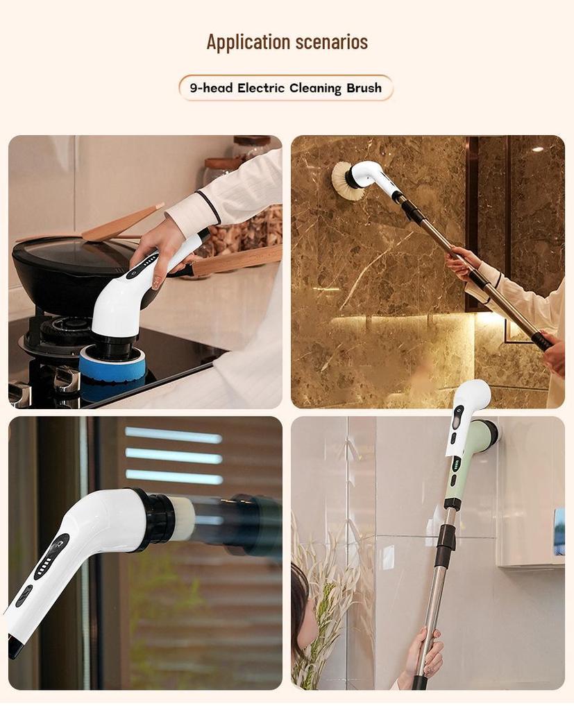 Cross-Border Multifunctional Electric Cleaning Brush for Kitchen and Bathroom