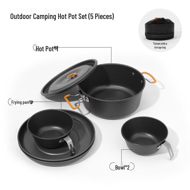 Gongziyu Outdoor Camping Portable Hot Pot Cookware Set