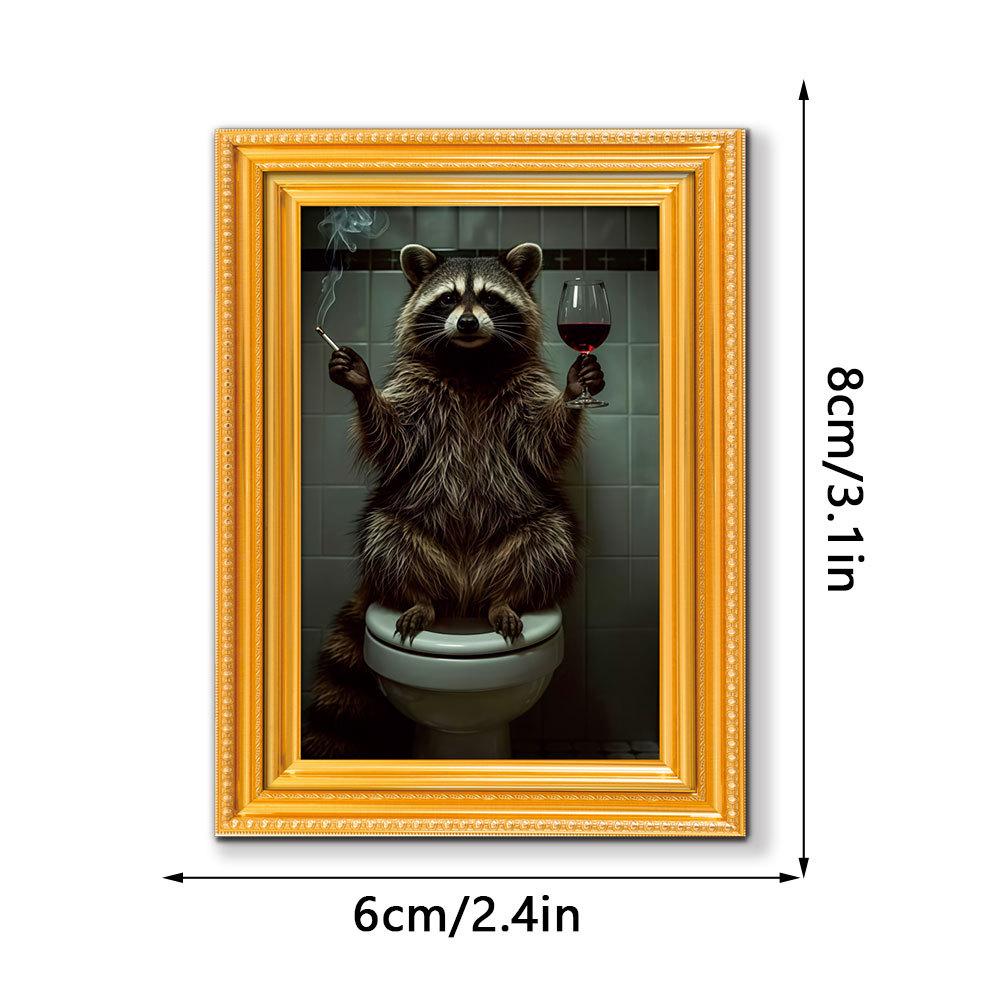 MZCT Funny Animal 3D Wooden Magnet Tiles: Home Decor Photo Frame