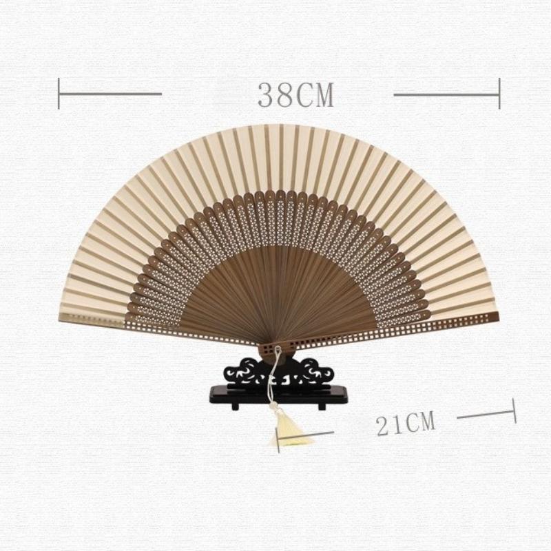 Chinese Ancient Style Folding Fan Bamboo Fan Bone Red Green Beige Folding Dance Fans in Summer