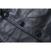 Chinesische Größe Echte Kuhhornschnallen Echte Rindslederjacke Herren Echtledermantel Klassische schwarze Jacke Lässige Lederbekleidung Herbst