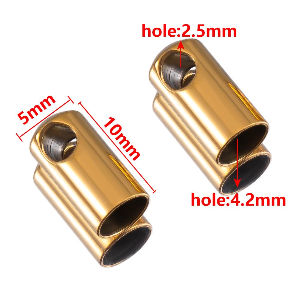 20pcs Stainless Steel Column End Tip Cap Crimp Clasps For DIY End Bead Caps Connector Necklace Leather Cord Jewelry Accessories