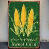 Vintage Sweet Corn Metal Sign 8x12, Rustic Green Farmhouse Wall Art