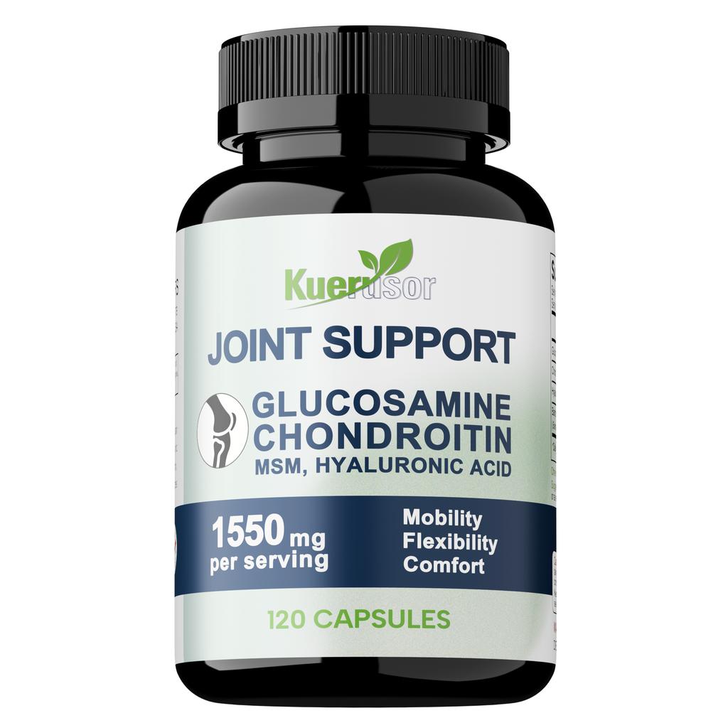 Joint Support Glucosamine Chondroitin Hyaluronic Acid Capsules 120 Count 1550mg — Mobility Support, Flexibility, Joint Comfort, Daily Wellness