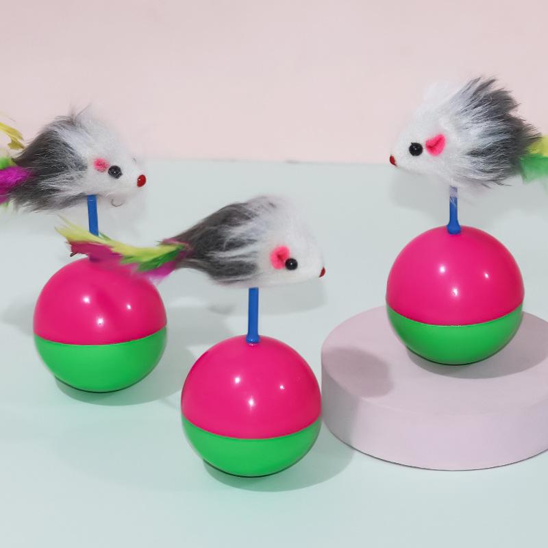 Plush Tumbler Mouse Cat Toy - Chewable Pet Supply