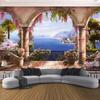 European Style 3D Wallpaper Seaside Landscape Custom Photo Mural Living Room Restaurant Home Decor Wall Painting Backdrop