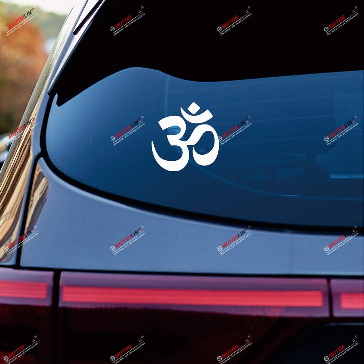 Yoga Om Ohm Symbol India Buddha Vinyl Decal Sticker - 4 Pack White, 2 Inches, 3 Inches, 4 Inches, 6 Inches - No Background for Car Boat Laptop Cup