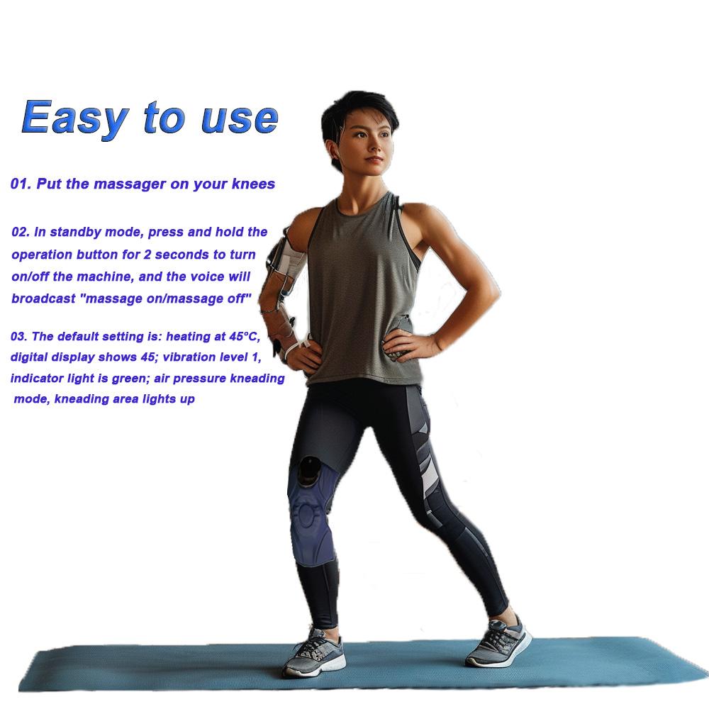 Smart Knee Massager with Air Compression, Heat & Vibration - Relieves Joint Pain, Eases Arthritis Symptoms, Improves Circulation