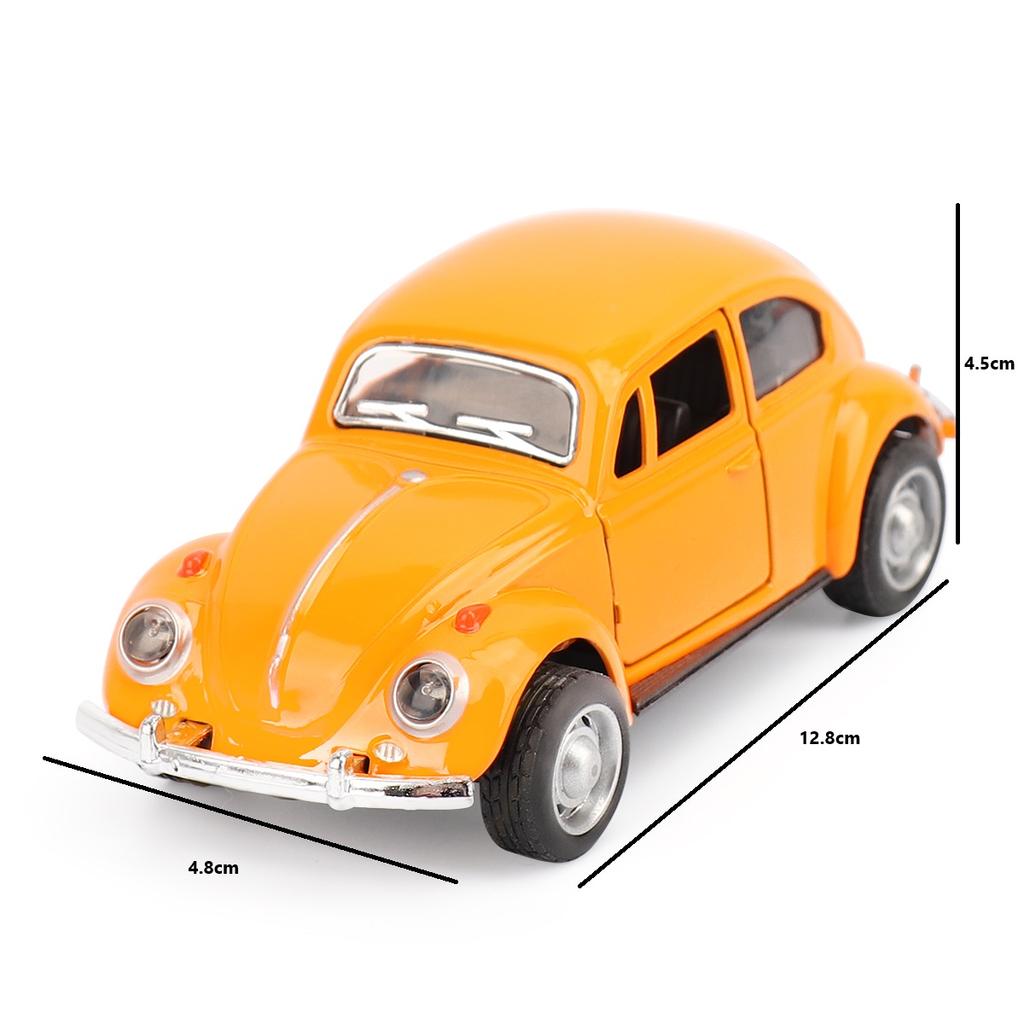 Non toxique 1:Voiture Alliage Échelle 38 Jaune Rose Double Porte Voiture à Inertie à Tirer Modèle de Voiture Beetle Rétro Alliage Jouet Décoration de Table