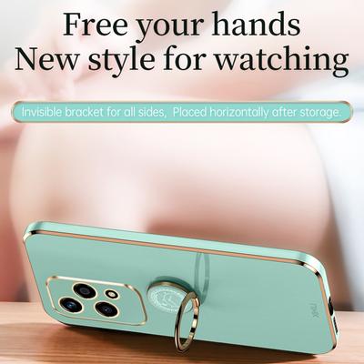 XINLI For Honor 200 Lite TPU Case Electroplating Phone Cover with Ring Kickstand