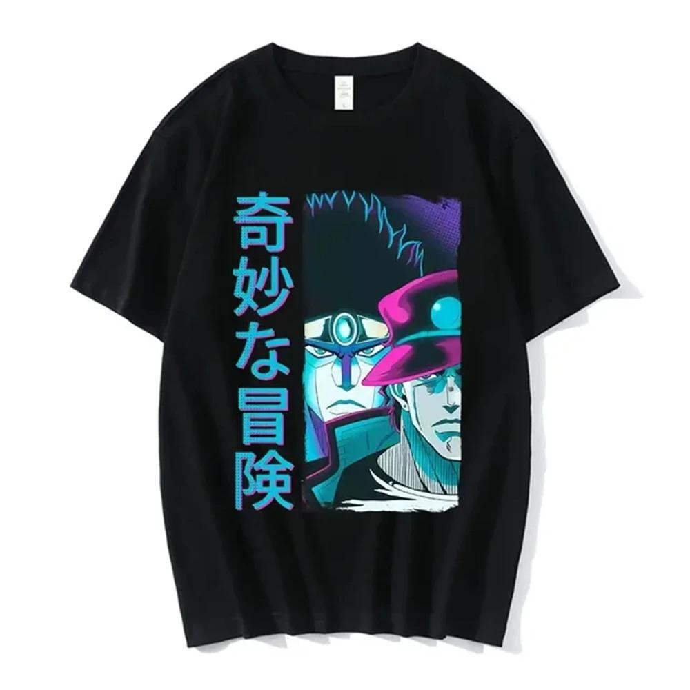 Anime Jojo-Bizarre Adventure Tshirt Men Jotaro Star Platinum Manga Graphic T-shirts Men Women Fashion Short Sleeve Casual