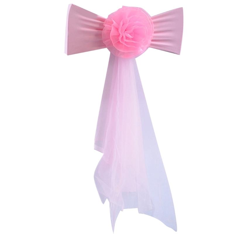 

Элегантный чехол для стула из спандекса Лента для стульев из спандекса Банты для украшения сидений на вечеринках и банкетах Эластичный чехол для стула розовый