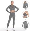 Women's Quick-Dry Hooded Yoga Set: Long Sleeve Top & Peach Butt Leggings