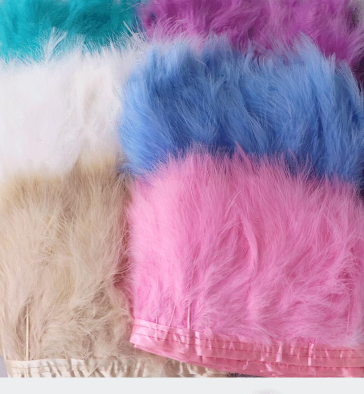 Turkey Feather Velvet Ribbon for DIY Wedding, Latin Headwear, and Clothing Accessories