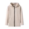 Men's Long-sleeved Hooded Jacket, Spring and Autumn Cotton Cardigan, Short Korean Style Casual Solid Color Jacket for Young and Middle-aged People