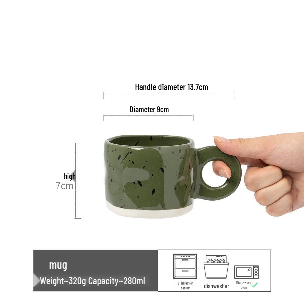 

Hand-Pinched Ink Splash Ceramic Mug: Stylish Cup for Water, Breakfast, Tea, Coffee, and Flower Tea 201-300ml
