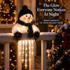 Snowman Icicle Railing Lights Christmas Decor Warm LED Winter Lighting Outdoor Ornament For Front Door, Balcony & Holiday Home