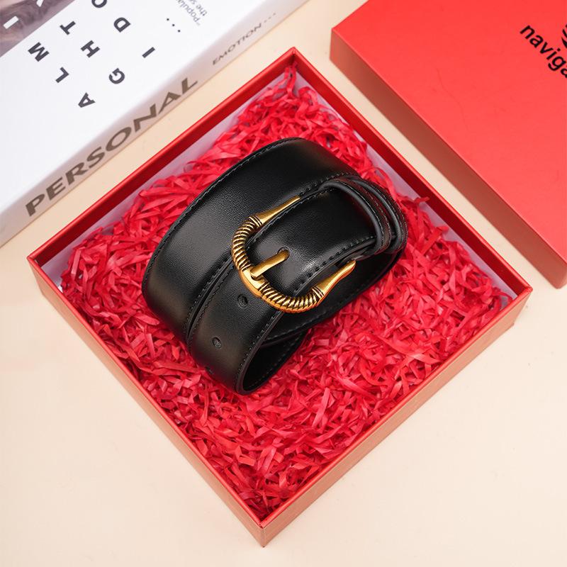 Women's Belt Korean Versatile Jeans Genuine Leather Belt Fashion Decoration Skirt Suit Thin Belt High-end Belt
