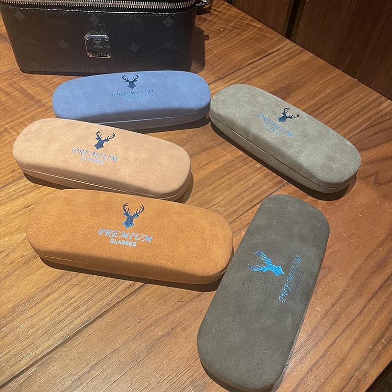 

Compression Velvet Leather Myopia Glasses Case Bullet Buckle Optical Myopia Iron Box Student Simple Sunglasses Box Storage Box
