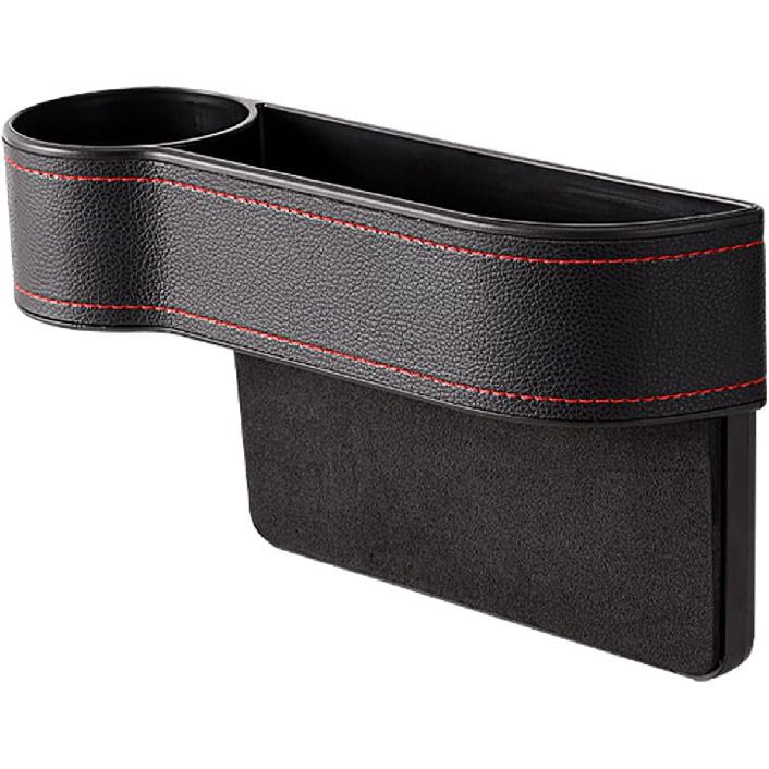 Car Seat Gap Filler Organizer Between Front Seat Car Organizer And Storage Box, Auto Premium PU Leather Console With Cup Holder, Car Pocket For