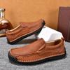Large Size 48 Handmade Split Leather Men's Casual Shoes Comfortable Men Loafers Moccasins Men Flats Shoes Driving Shoes