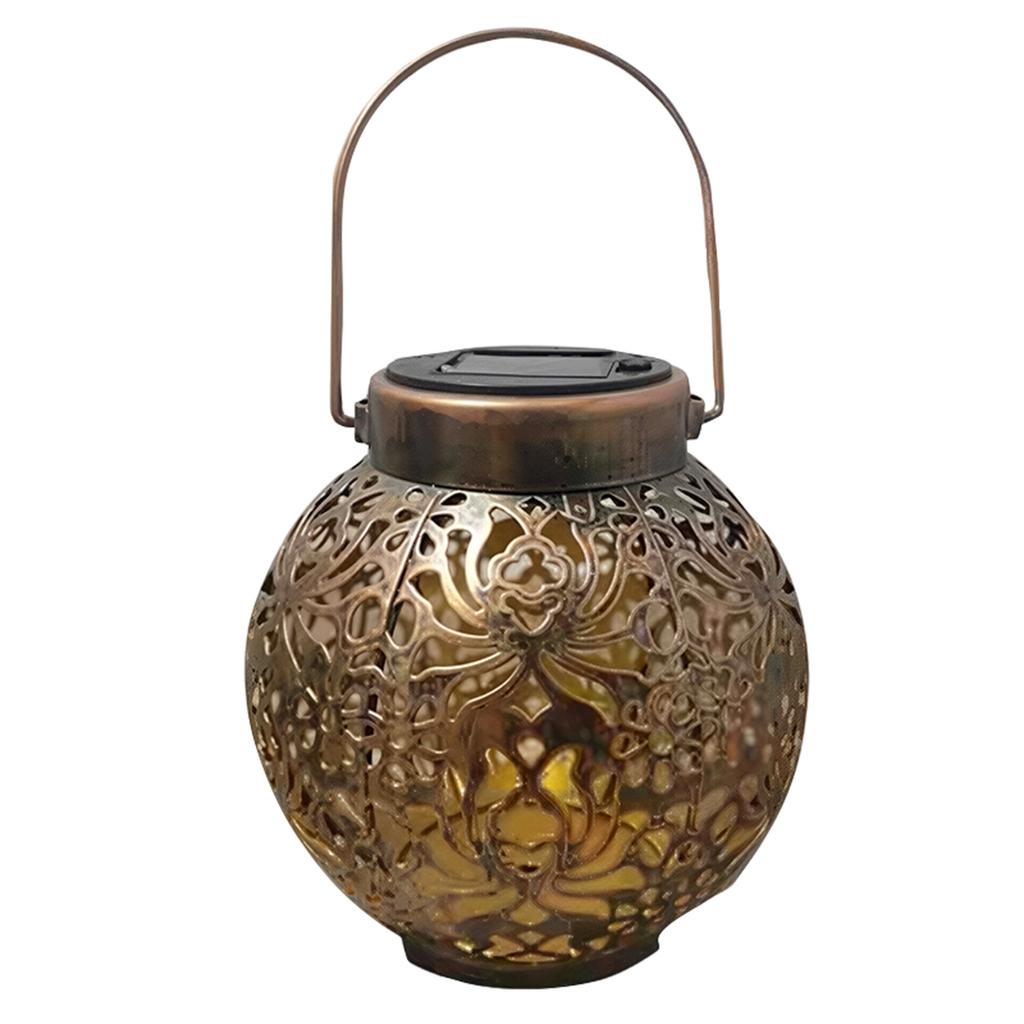 Powered Wrought Outdoor with Hollow Cutout Light Projection for Garden Patio Decor