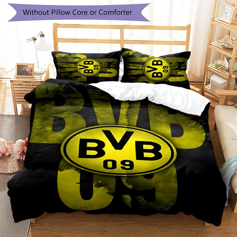 BvB 09 3pcs Bedding Set Duvet Cover Closure Includes 1 Duvet Cover & 2 Pillowcases for All Seasons Bedroom Home Dorm Decor