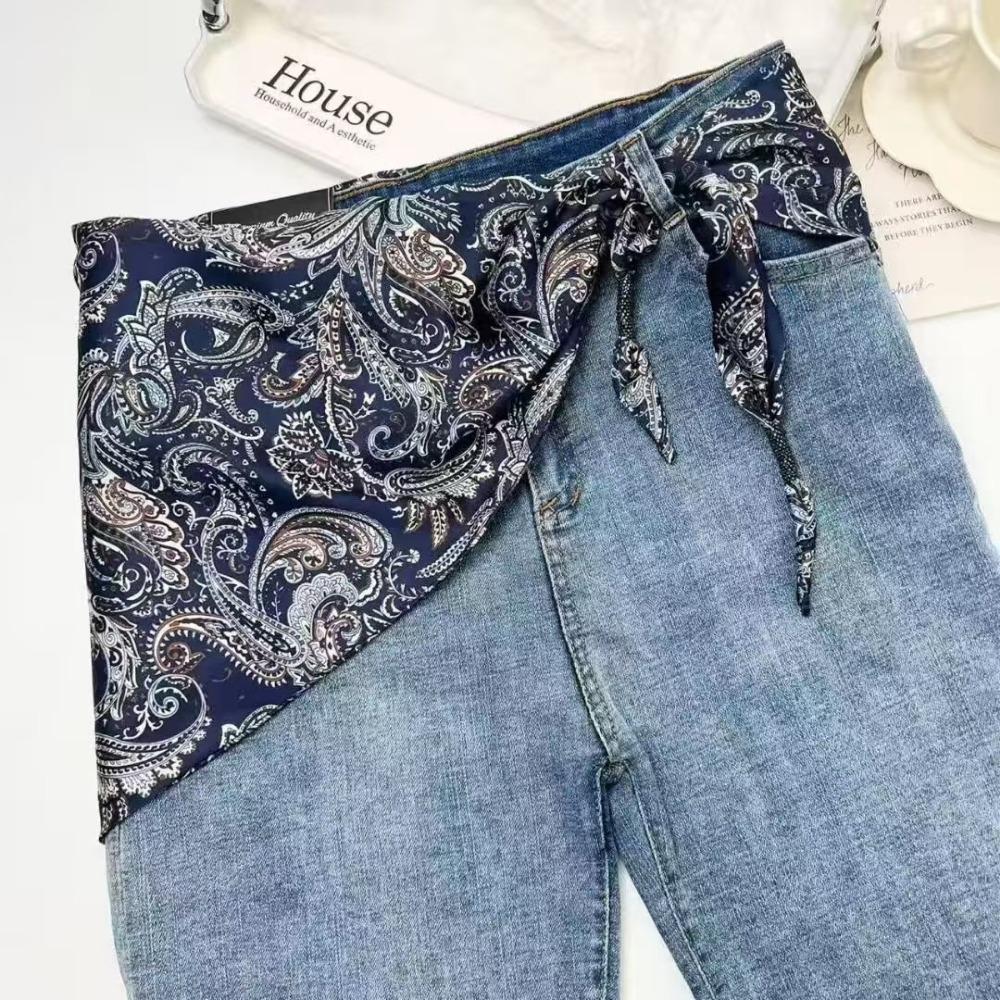 

Versatile Accessory Waist Triangle Scarf Belt Imitation Silk Shirt Extender Shirt Extension A